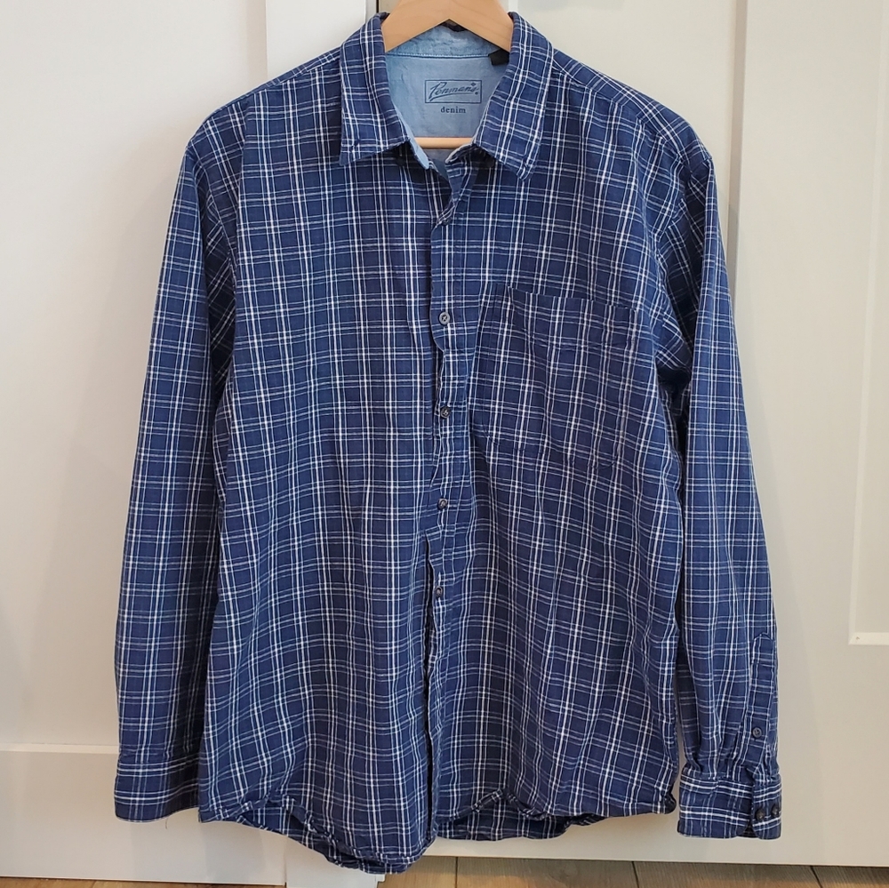 Men's Vintage Penmans Denim Plaid Shirt